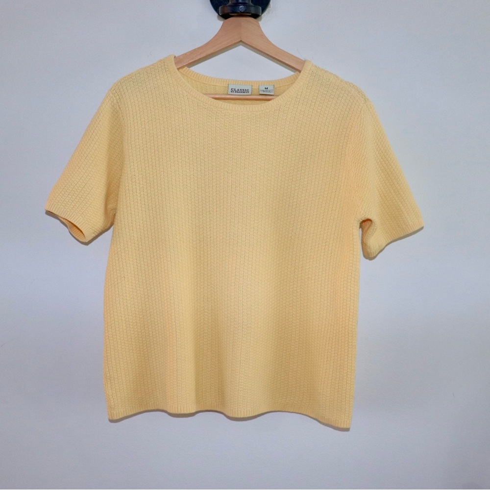 Classic Elements Yellow Knitted Short Sleeve Top